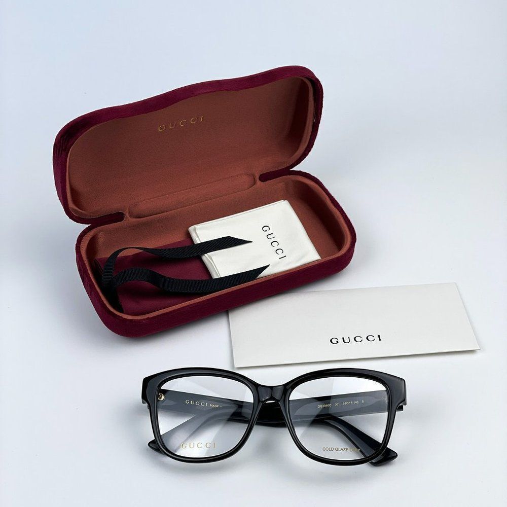 NEW Gucci GG1340O 001 Black Square Women Eyeglasses